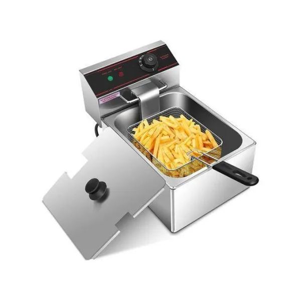 Pixel 3L Single Deep Fryer – Stainless Steel Angle